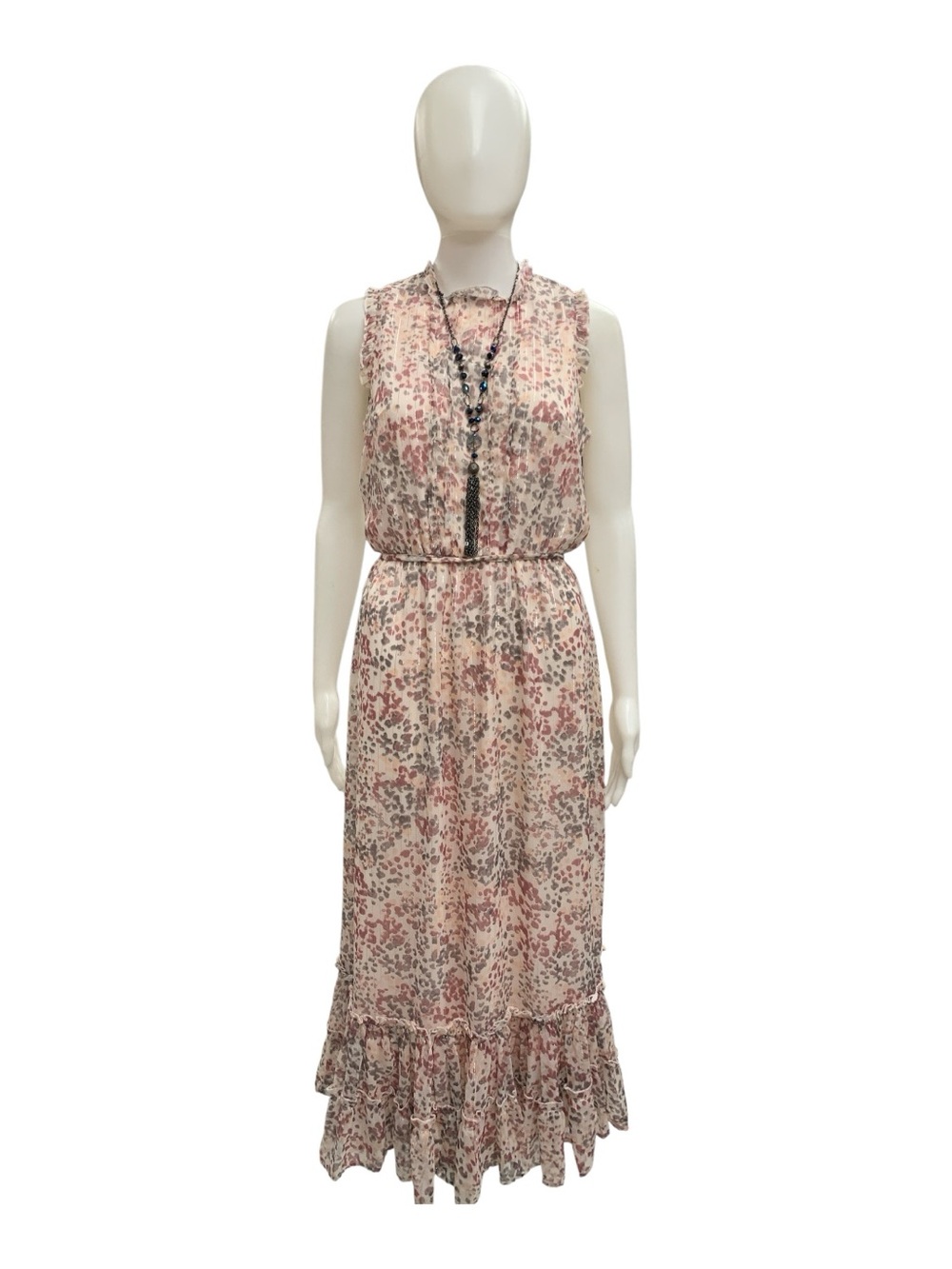 Charlie Page Sleeveless Pink Floral Maxi Dress Size S